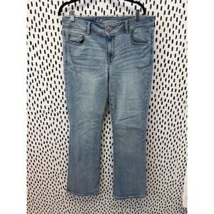 American Eagle Jeans mid Rise Skinny Kick Stretch Boot Cut Light Washed Sz 16L